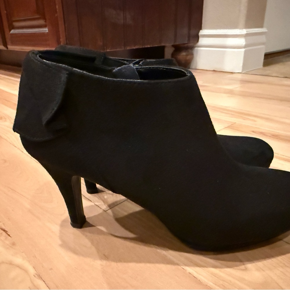 Impo Black Ankle Booties with Bow Detail